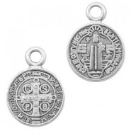 DQ metal charm Jesus 9mm Antique silver